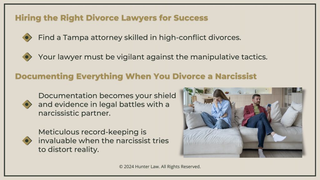 Callout 2: Crying wife with indifferent partner scrolling on phone- 2 steps to take when divorcing a narcissist