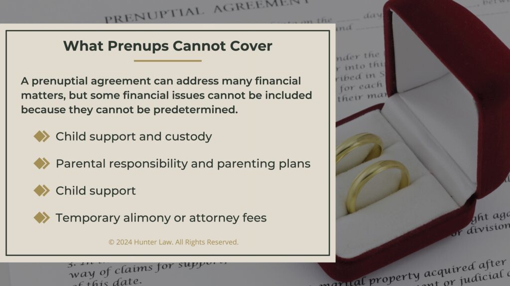 Callout 4: What a prenup cannot cover- 4 facts.