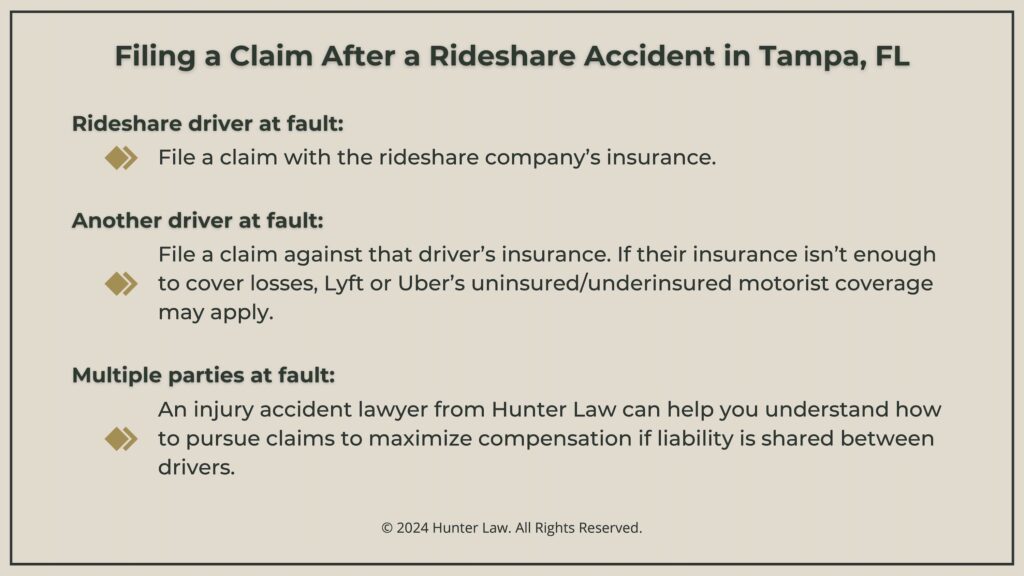 Callout 2: Three factors for filing a claim after rideshare accident in Tampa.