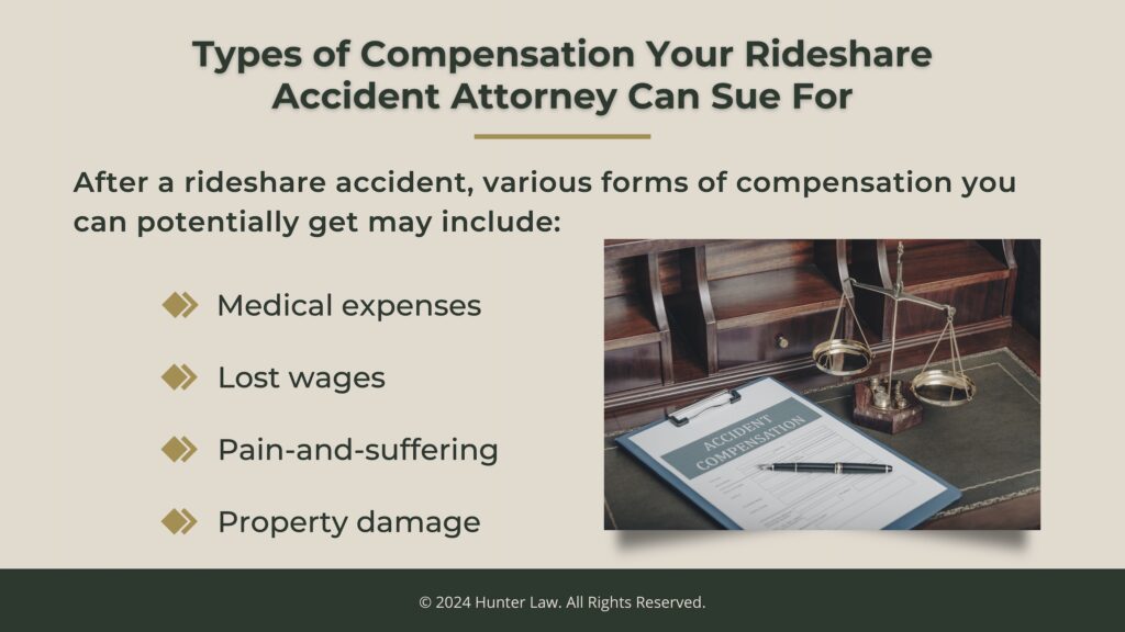 Callout 3: accident compensation calculation for lawyers- 4 types of compensation for rideshare accidents.