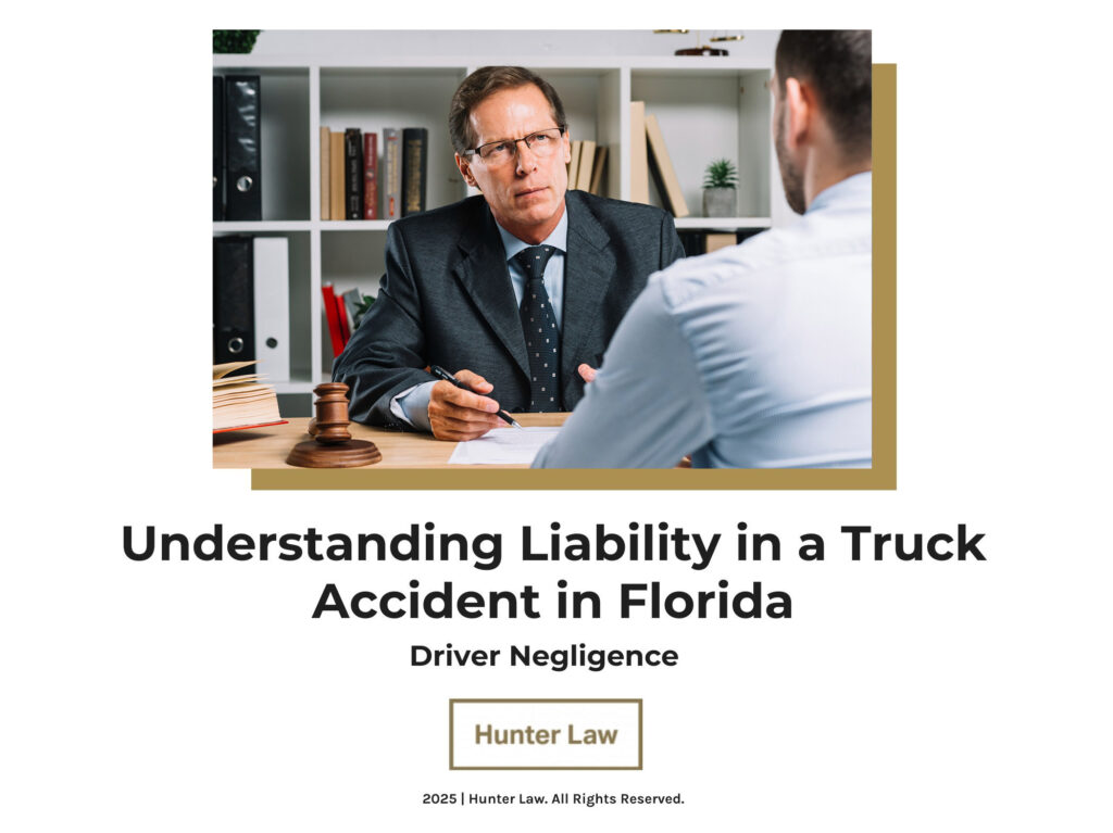 Attorney meeting with accident client at office desk- Understanding Liability in a Truck Accident in Florida.